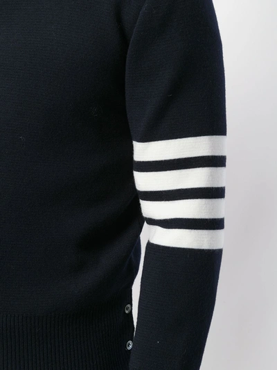 Shop Thom Browne 4-bar Milano Stitch Pullover In Blue