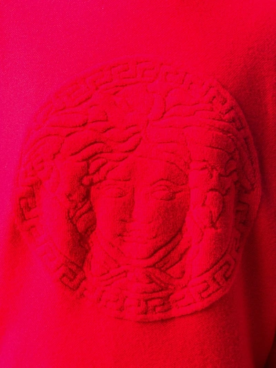 Shop Versace Oversized Medusa Motif Hoodie In Red