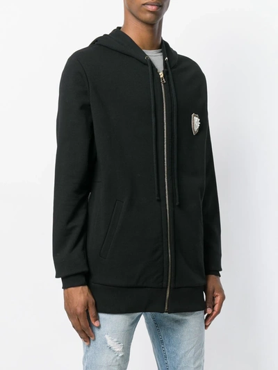 Ih Nom Uh Nit Long Embroidered Hoodie In Black