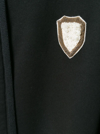 Ih Nom Uh Nit Long Embroidered Hoodie In Black