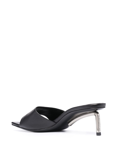 Shop Off-white Square-toe Leather Mules In Black