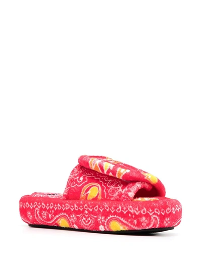 Natasha Zinko Fire Textured Slides In Red