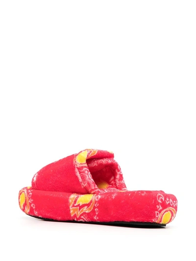 Natasha Zinko Fire Textured Slides In Red