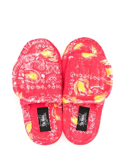 Natasha Zinko Fire Textured Slides In Red