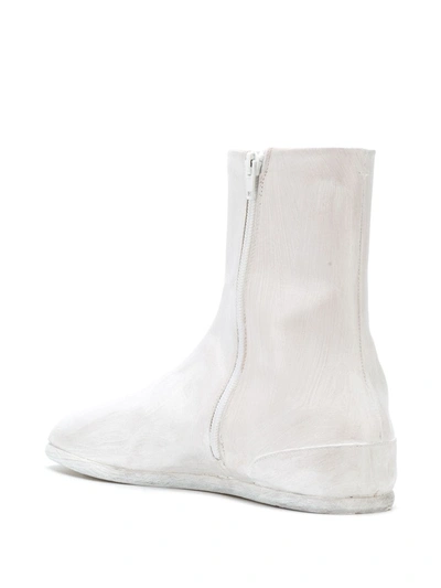 Shop Maison Margiela Side-zip Tabi Boots In Grey