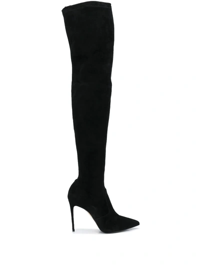 Shop Le Silla Carry Over Thigh-high Boots In Black