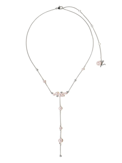 Shop Yoko London 18kt White Gold Trend Freshwater Pearl And Diamond Necklace In 7