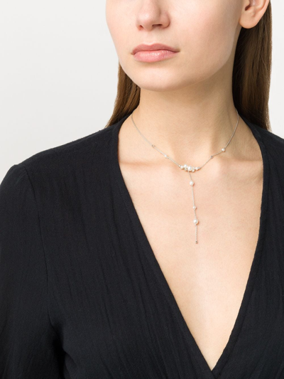 Yoko London 18kt White Gold Trend Freshwater Pearl And Diamond Necklace In 7