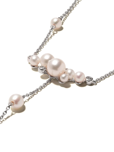 Shop Yoko London 18kt White Gold Trend Freshwater Pearl And Diamond Necklace In 7
