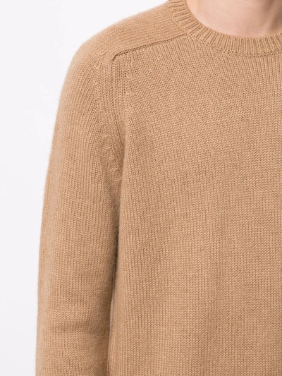 Saint Laurent Crew Neck Jumper In Brown