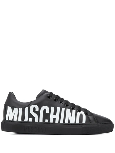 Shop Moschino Logo-print Sneakers In Black