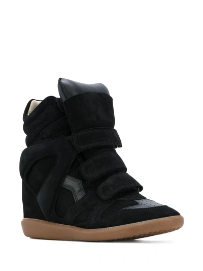 Shop Isabel Marant Bekett Hidden-wedge Sneakers In Black