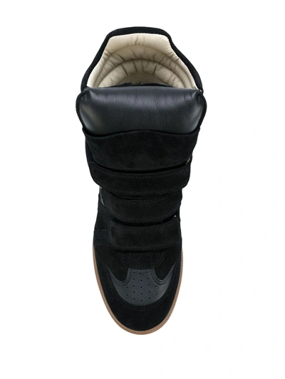 Isabel Marant Black Buckee Suede Trim Wedge Hi-top Sneakers In Black