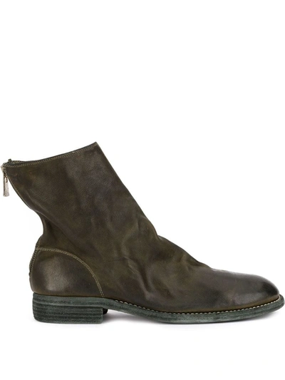 Shop Guidi Zip-up Fitted Boots In Green