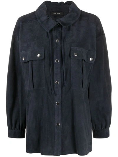 Shop Isabel Marant Alambari Suede Shirt In Blue