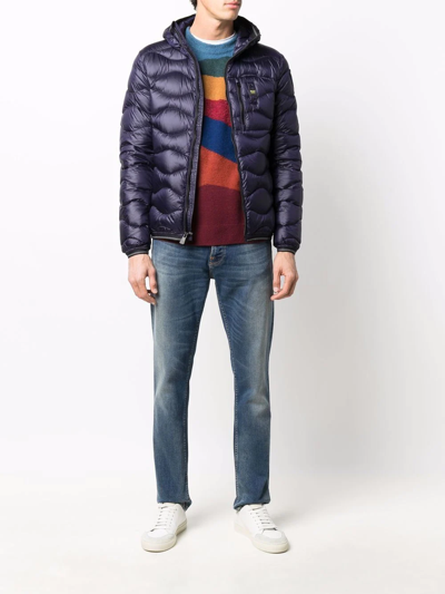 Blauer Maurice Quilted Down Jacket In Blue