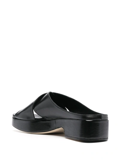 Shop By Far Cross-front Platform Sandals In Black