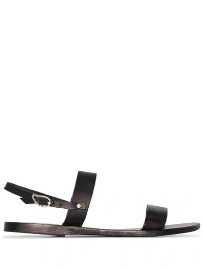 Shop Ancient Greek Sandals Black Clio Leather Sandals