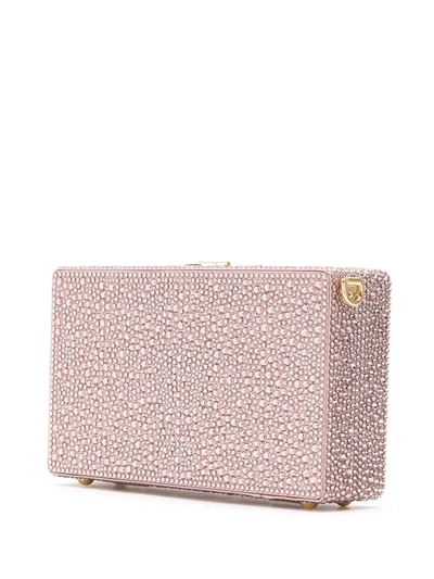 Shop Dolce & Gabbana Crystal Embellished Box Clutch In Pink