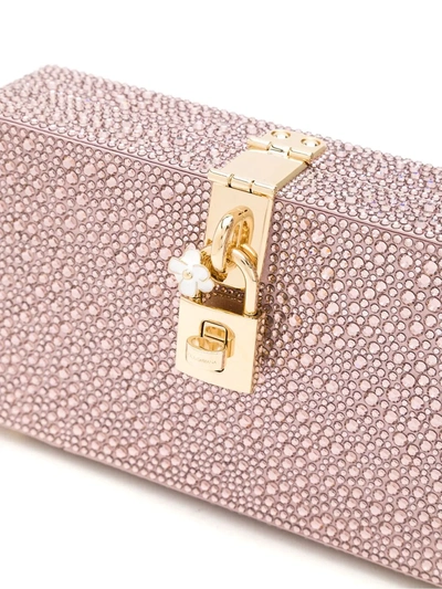 Shop Dolce & Gabbana Crystal Embellished Box Clutch In Pink