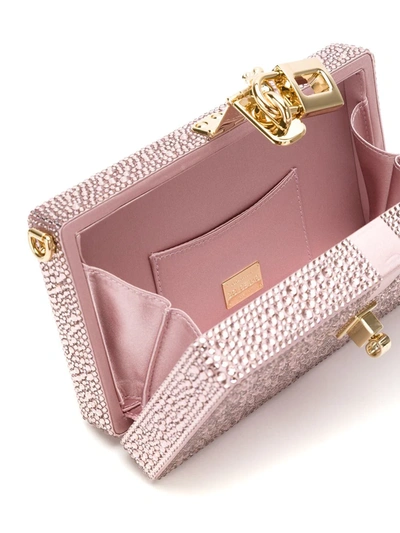 Shop Dolce & Gabbana Crystal Embellished Box Clutch In Pink