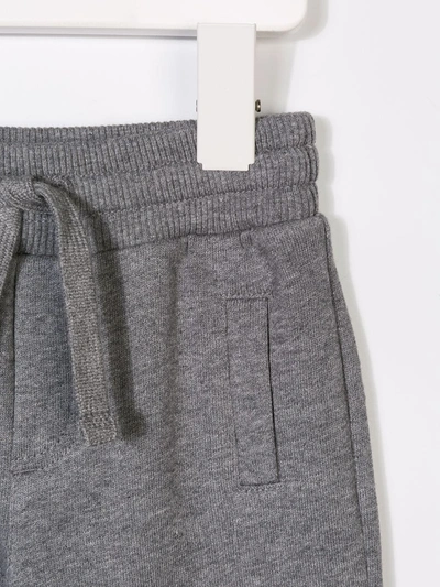 Dolce & Gabbana Kids' Logo Plaque Cotton Joggers In Grey
