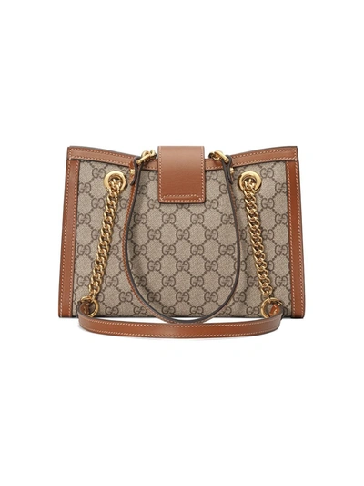 Shop Gucci Small Padlock Gg Shoulder Bag In Neutrals