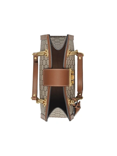 Gucci Padlock Gg Supreme Canvas Shoulder Bag In Neutrals
