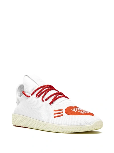 Adidas Originals By Pharrell Williams Adidas Originals X Pharrell Williams  White And Red Human Made Tennis Hu Sneakers | ModeSens