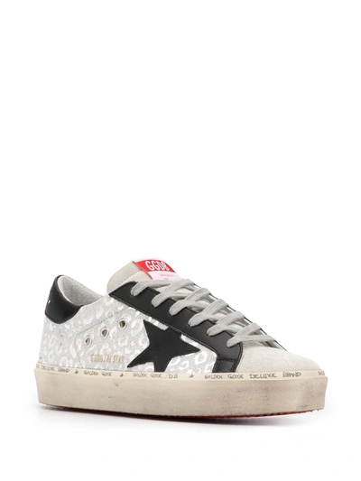 Shop Golden Goose Hi Star Leopard Sneakers In Silver