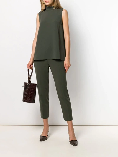 Shop Theory Cropped Trousers In Green