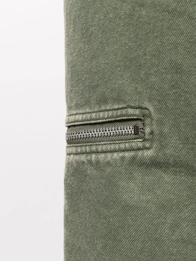 Shop Black Comme Des Garçons Zip-detail Straight-leg Jeans In Green