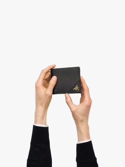 Shop Prada Leather Wallet In Black