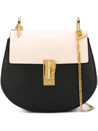 Chloé Drew Small Textured-leather Shoulder Bag In Black