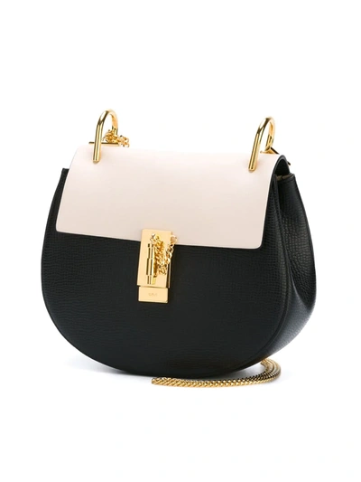 Chloé Drew Small Textured-leather Shoulder Bag In Black