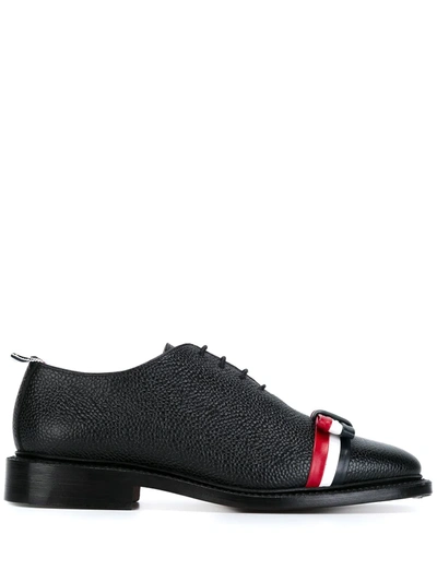 Shop Thom Browne Wholecut Tricolour Bow Shoe In Blue