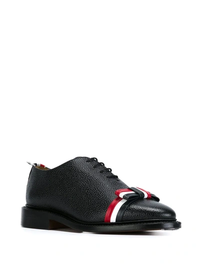 Shop Thom Browne Wholecut Tricolour Bow Shoe In Blue