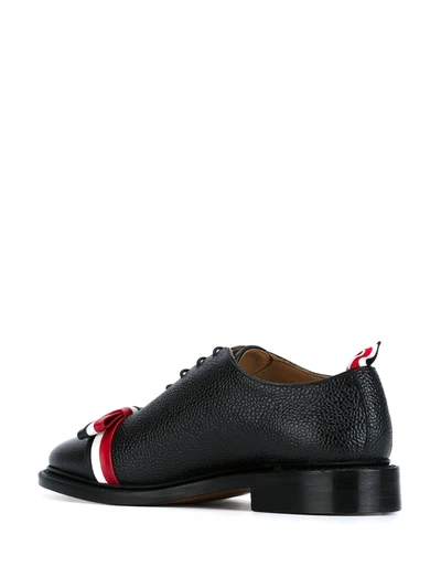 Shop Thom Browne Wholecut Tricolour Bow Shoe In Blue