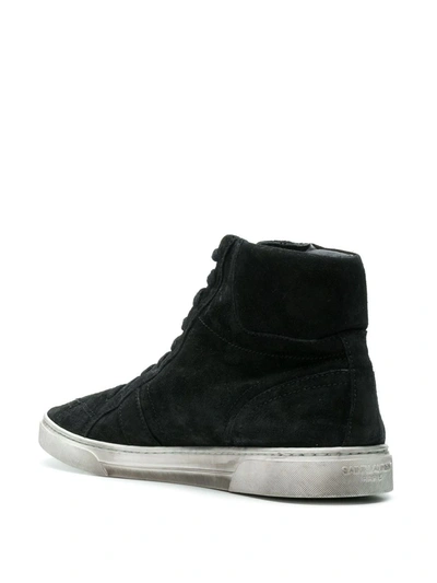 Shop Saint Laurent Joe Mid-top Sneakers In Black