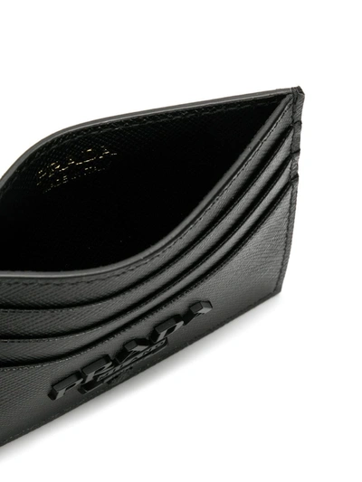 Shop Prada Logo-plaque Cardholder Wallet In Black