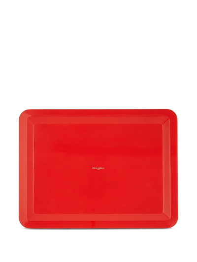 Dolce & Gabbana Carretto Medium Rectangular Tray In White