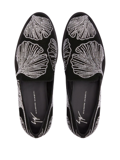 Shop Giuseppe Zanotti Jareth Crystal-embellished Loafers In Schwarz