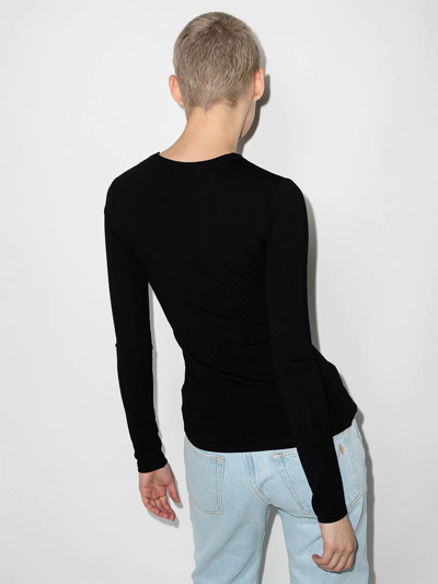 Shop Paco Rabanne Snap-fastening Long-sleeve T-shirt In Black