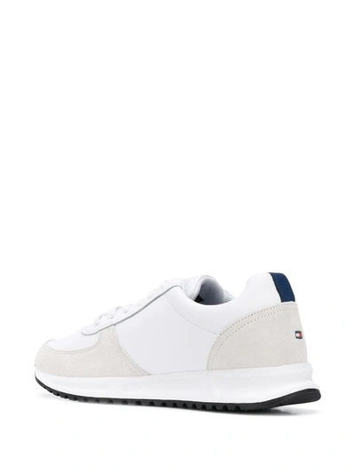 Shop Tommy Hilfiger Signature Leather Lace-up Sneakers In White