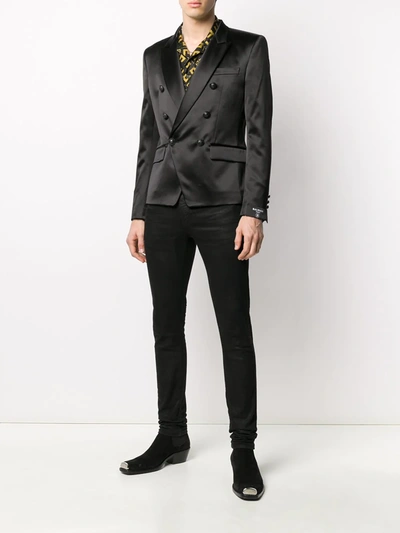 Balmain Double-breasted Blazer In Black