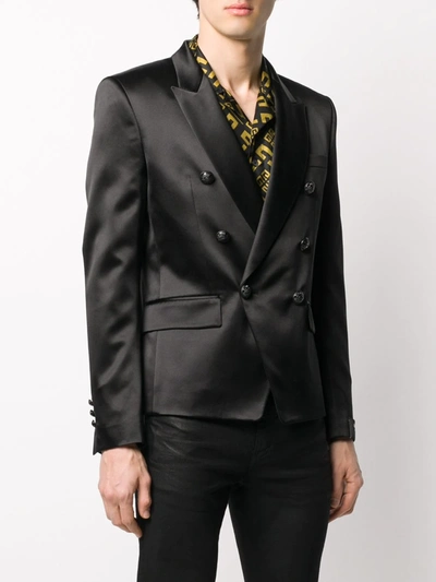 Balmain Double-breasted Blazer In Black