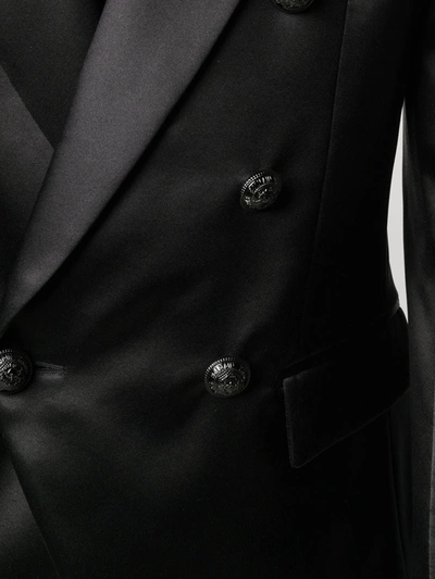 Balmain Double-breasted Blazer In Black