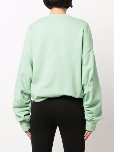 Shop Attico Embossed Drop-shoulder Sweatshirt In Green