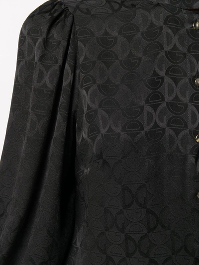Shop Dolce & Gabbana Pussy Bow Dg Logo Jacquard Shirt In Black