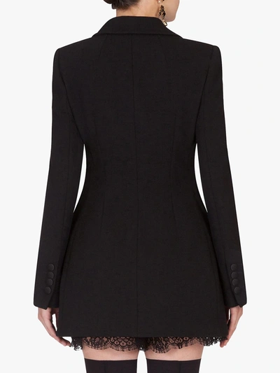 Dolce & Gabbana Wool Blend Double-breasted Jacket In Black
